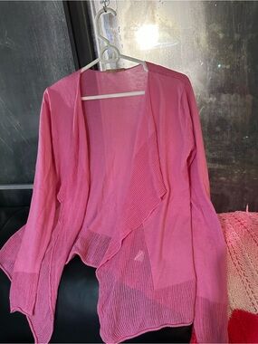 Women's Open-Front Draped Cardigan Sweater - Pink